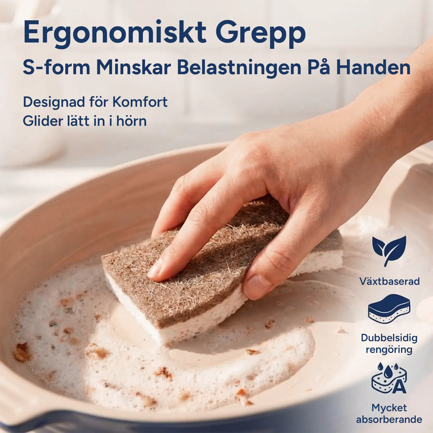 LINOVA EkoSvamp™ + GRATIS E-bok Med Naturliga Rengöringsrecept