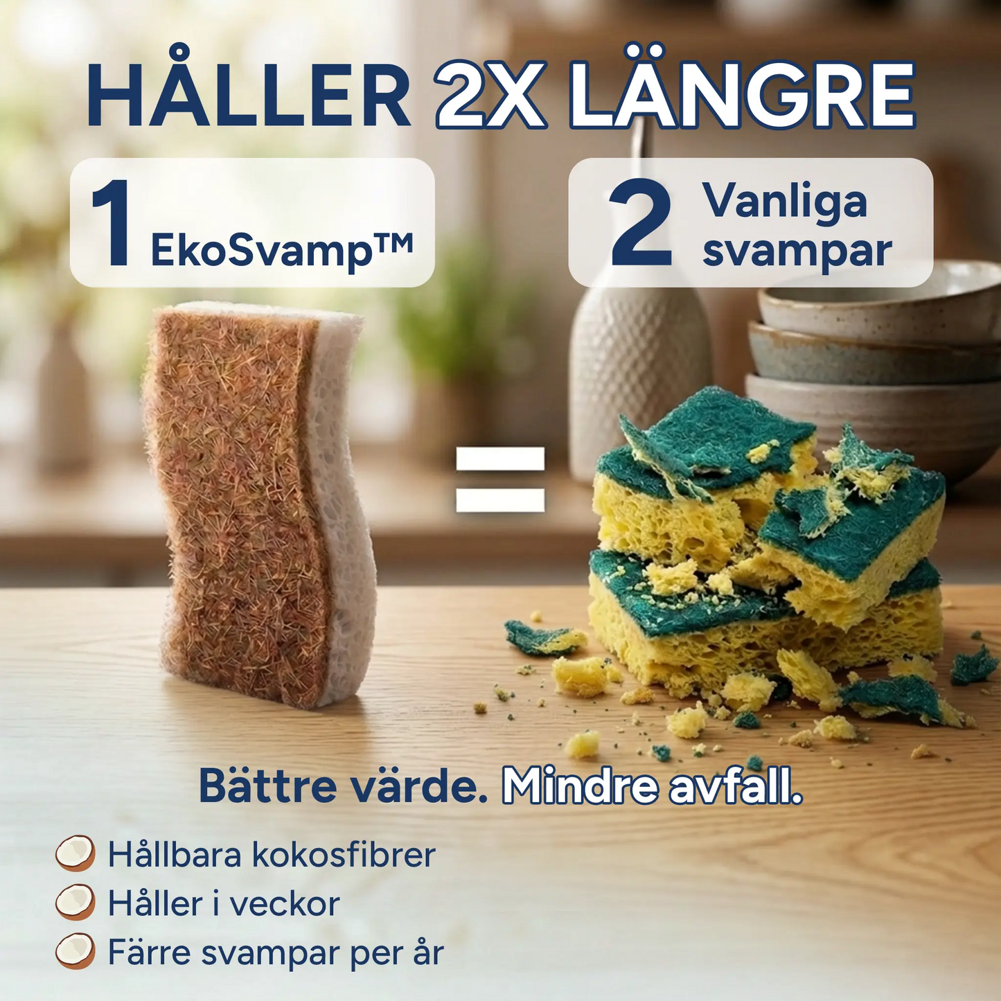 LINOVA EkoSvamp™ + GRATIS E-bok Med Naturliga Rengöringsrecept